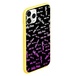 Чехол iPhone 11 Pro матовый Sally Face: Violet Pattern, цвет: 3D-желтый — фото 2