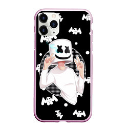 Чехол iPhone 11 Pro матовый Marshmello: Black Gang, цвет: 3D-розовый