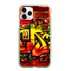 Чехол iPhone 11 Pro матовый Red Graffiti, цвет: 3D-салатовый