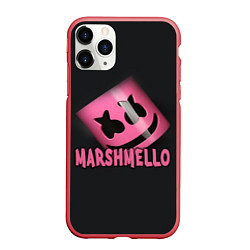 Чехол iPhone 11 Pro матовый Marshmello, цвет: 3D-красный