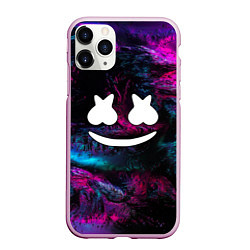 Чехол iPhone 11 Pro матовый Marshmello NEON