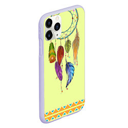 Чехол iPhone 11 Pro матовый Ловец снов, цвет: 3D-светло-сиреневый — фото 2