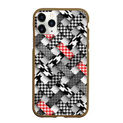 Чехол iPhone 11 Pro матовый Сетка плетёнка, цвет: 3D-коричневый