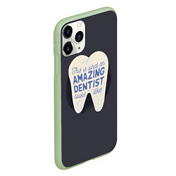 Чехол iPhone 11 Pro матовый Amazing Dentist, цвет: 3D-салатовый — фото 2