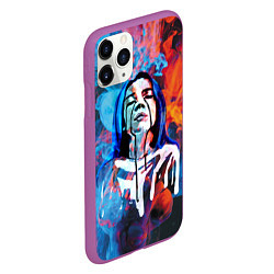 Чехол iPhone 11 Pro матовый Billie Eilish: Colour Smoke, цвет: 3D-фиолетовый — фото 2