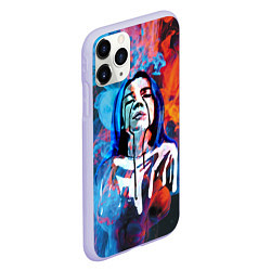 Чехол iPhone 11 Pro матовый Billie Eilish: Colour Smoke, цвет: 3D-светло-сиреневый — фото 2