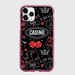 Чехол iPhone 11 Pro матовый Casino, цвет: 3D-малиновый