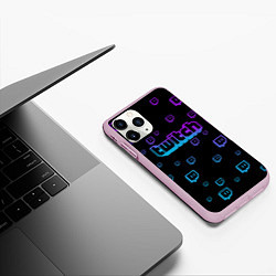 Чехол iPhone 11 Pro матовый Twitch: Neon Style, цвет: 3D-розовый — фото 2