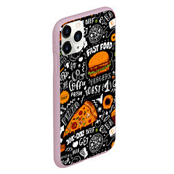 Чехол iPhone 11 Pro матовый Fast Food, цвет: 3D-розовый — фото 2