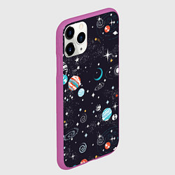 Чехол iPhone 11 Pro матовый Загадочный космос, цвет: 3D-фиолетовый — фото 2