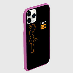Чехол iPhone 11 Pro матовый PornHub: Neon Girl, цвет: 3D-фиолетовый — фото 2