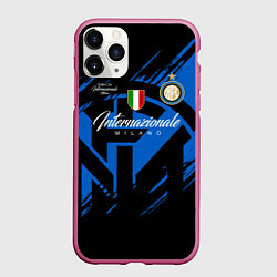 Чехол iPhone 11 Pro матовый Интер Милан логотипы, цвет: 3D-малиновый