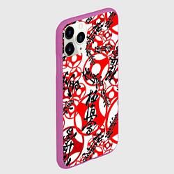 Чехол iPhone 11 Pro матовый Каратэ киокушинкай - эмблемы, цвет: 3D-фиолетовый — фото 2