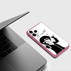 Чехол iPhone 11 Pro матовый Бездомный бог, цвет: 3D-малиновый — фото 2