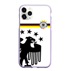 Чехол iPhone 11 Pro матовый Сборная Германии, цвет: 3D-светло-сиреневый