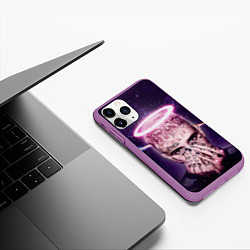 Чехол iPhone 11 Pro матовый Lil Peep: Black Angel, цвет: 3D-фиолетовый — фото 2