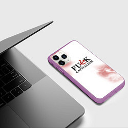 Чехол iPhone 11 Pro матовый Не люблю капитализм!, цвет: 3D-фиолетовый — фото 2