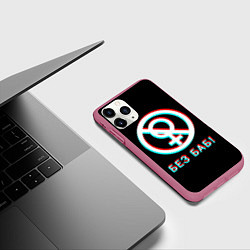 Чехол iPhone 11 Pro матовый БЕЗ БАБ GLITCH, цвет: 3D-малиновый — фото 2