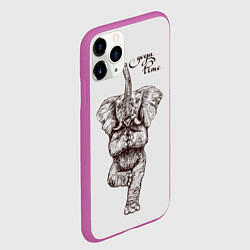 Чехол iPhone 11 Pro матовый Yoga time - elephant, цвет: 3D-фиолетовый — фото 2