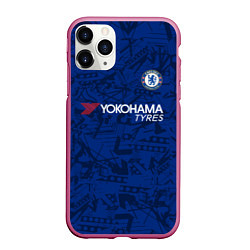 Чехол iPhone 11 Pro матовый Chelsea home 19-20, цвет: 3D-малиновый