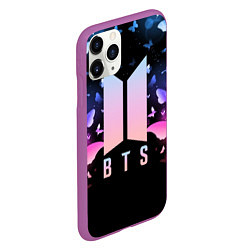 Чехол iPhone 11 Pro матовый BTS: Black Butterflies, цвет: 3D-фиолетовый — фото 2