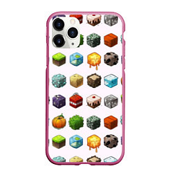 Чехол iPhone 11 Pro матовый Minecraft Cubes