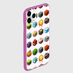 Чехол iPhone 11 Pro матовый Minecraft Cubes, цвет: 3D-фиолетовый — фото 2