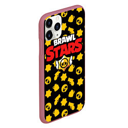 Чехол iPhone 11 Pro матовый Brawl Stars: Yellow Style, цвет: 3D-малиновый — фото 2