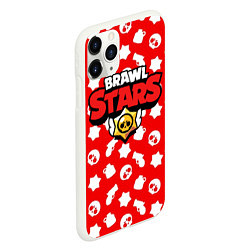 Чехол iPhone 11 Pro матовый Brawl Stars: Red & White, цвет: 3D-белый — фото 2