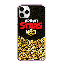 Чехол iPhone 11 Pro матовый Brawl Stars: Black Style, цвет: 3D-розовый