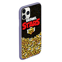 Чехол iPhone 11 Pro матовый Brawl Stars: Black Style, цвет: 3D-серый — фото 2