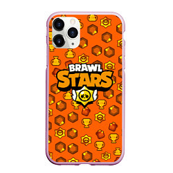 Чехол iPhone 11 Pro матовый Brawl Stars: Orange Team, цвет: 3D-розовый