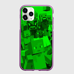 Чехол iPhone 11 Pro матовый Minecraft game characters