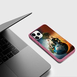 Чехол iPhone 11 Pro матовый Good Omens, цвет: 3D-малиновый — фото 2
