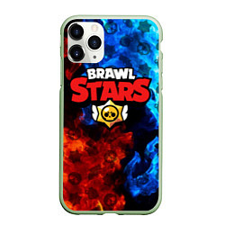 Чехол iPhone 11 Pro матовый BRAWL STARS, цвет: 3D-салатовый