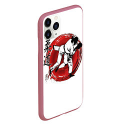 Чехол iPhone 11 Pro матовый Judo: Japan, цвет: 3D-малиновый — фото 2