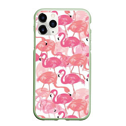 Чехол iPhone 11 Pro матовый Рай фламинго