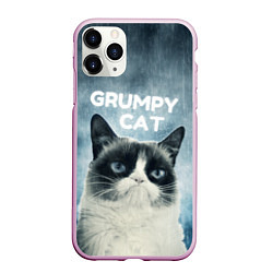 Чехол iPhone 11 Pro матовый Grumpy Cat, цвет: 3D-розовый