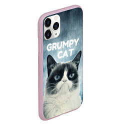 Чехол iPhone 11 Pro матовый Grumpy Cat, цвет: 3D-розовый — фото 2