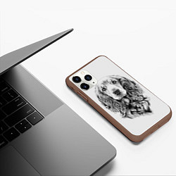 Чехол iPhone 11 Pro матовый Кокер спаниель, цвет: 3D-коричневый — фото 2