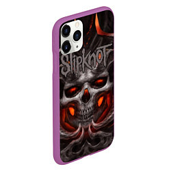 Чехол iPhone 11 Pro матовый Slipknot: Hell Skull, цвет: 3D-фиолетовый — фото 2