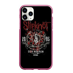 Чехол iPhone 11 Pro матовый Slipknot 1995, цвет: 3D-малиновый