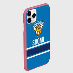 Чехол iPhone 11 Pro матовый Сборная Финляндии, цвет: 3D-малиновый — фото 2