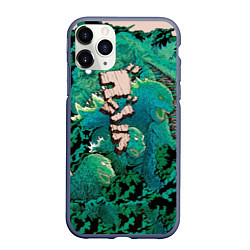 Чехол iPhone 11 Pro матовый Forest Godzilla, цвет: 3D-серый