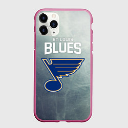 Чехол iPhone 11 Pro матовый St Louis Blues, цвет: 3D-малиновый