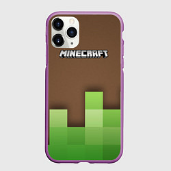 Чехол iPhone 11 Pro матовый Minecraft - Логотип, цвет: 3D-фиолетовый