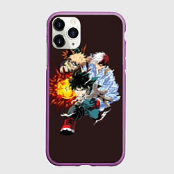 Чехол iPhone 11 Pro матовый Моя геройская академия, цвет: 3D-фиолетовый