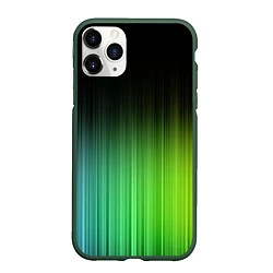 Чехол iPhone 11 Pro матовый Неоновые полосы - Минимализм, цвет: 3D-темно-зеленый