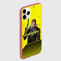 Чехол iPhone 11 Pro матовый CYBERPUNK 2077, цвет: 3D-малиновый — фото 2