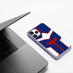 Чехол iPhone 11 Pro матовый ALL MIGHT MY HERO ACADEMIA MHA МОЯ ГЕРОЙСКАЯ АКАДЕ, цвет: 3D-светло-сиреневый — фото 2